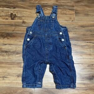 VTG Y2K Faded Glory Shortalls Unisex Children's Size‎ 3-6M Months Denim Overalls